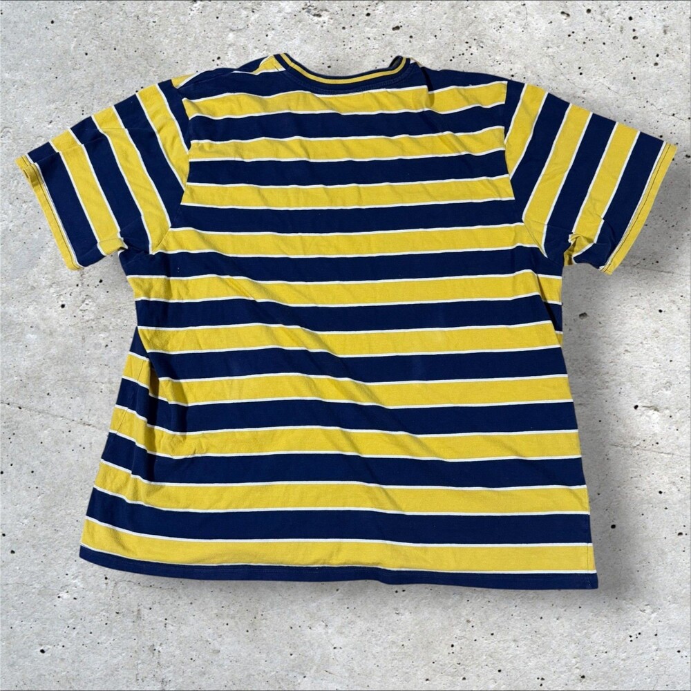 LRG Lifted Research Group Striped T Shirt Mens 3XL Navy Yellow Skate - Picture 2 of 8